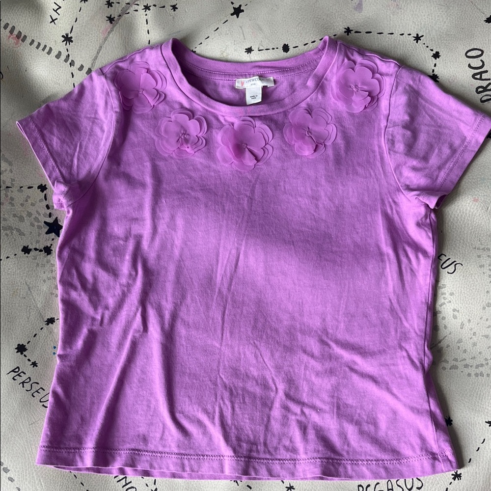 Crewcuts Purple Floral Short Sleeve Tee